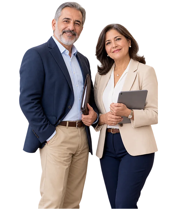 Pareja de personas mexicanas representando asesoría profesional en Seguridad Social